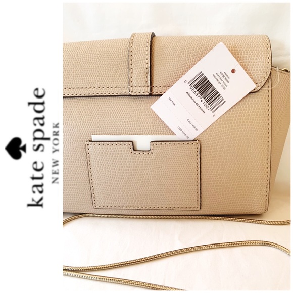 NWT Kate spade leather gold chain bag beige - Picture 7 of 7
